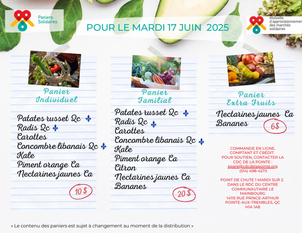 Paniers solidaires - 17 juin 2025