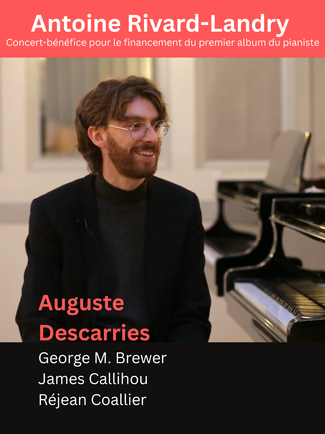 CONCERT-BÉNÉFICE pour le financement du premier album du pianiste Antoine Rivard-Landry
