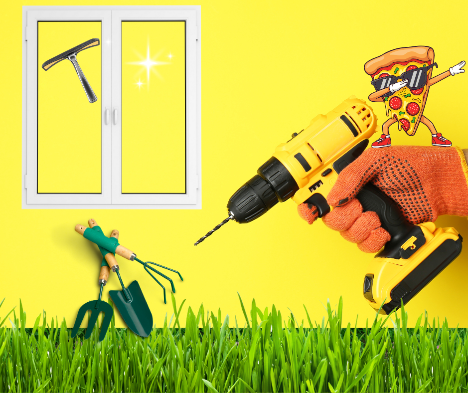 CORVÉES PRINTANIÈRES ENTRE PÈRES ET DÎNER PIZZA