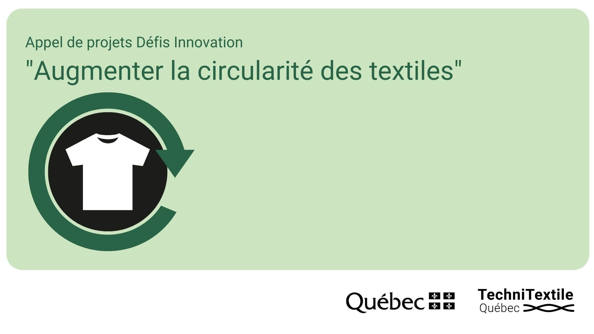 Nouveau Défi Innovation : Augmenter la circularité des textiles