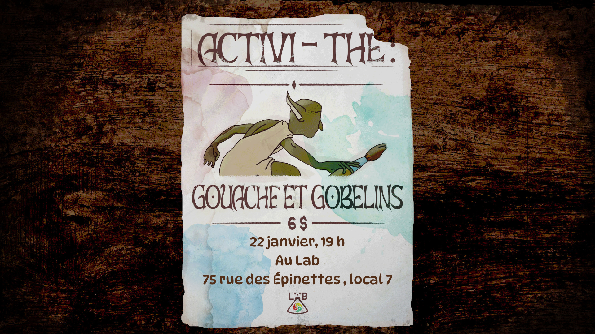 Activi-thé : gouache et gobelins