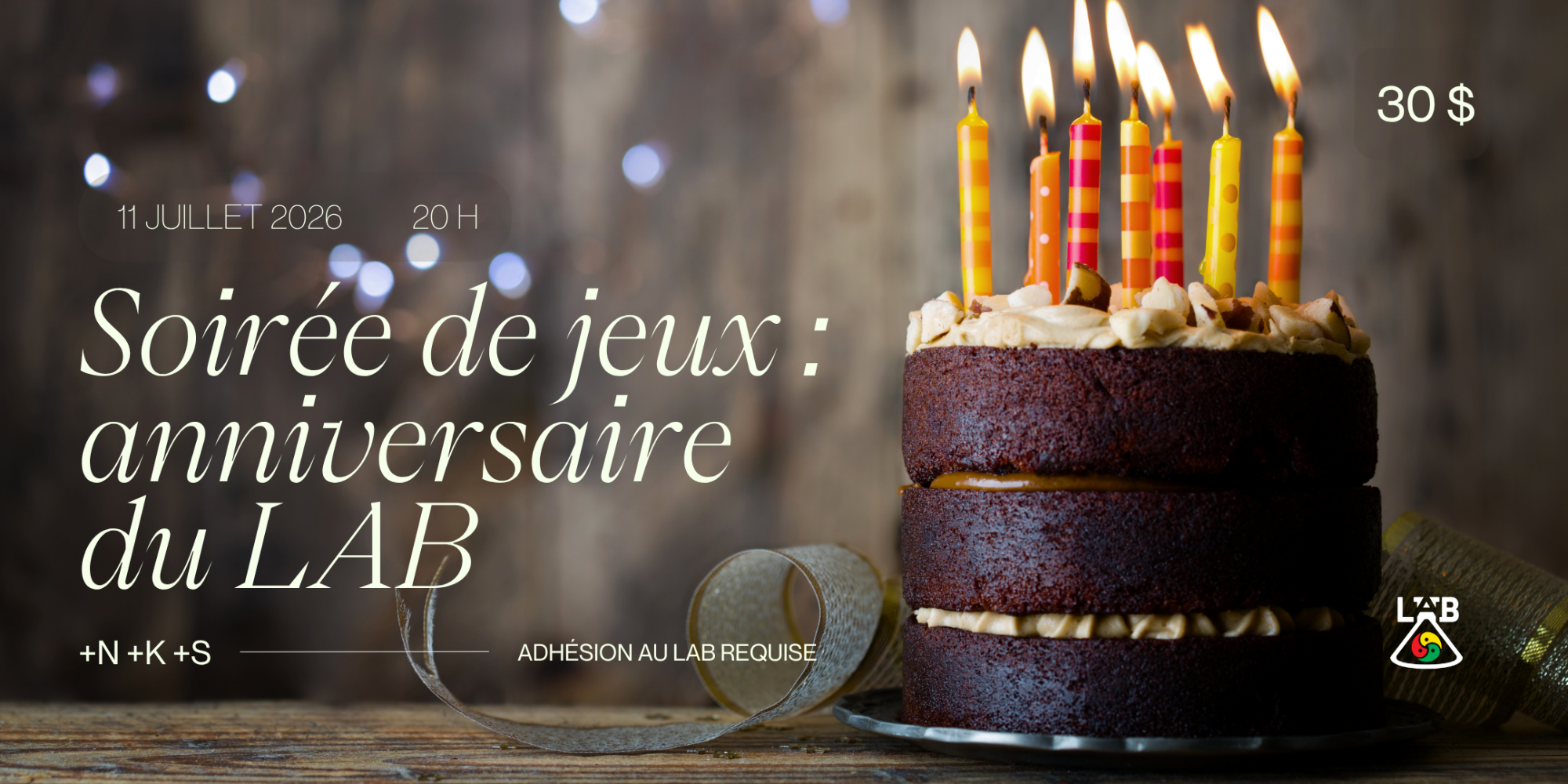 Soirée de jeux : anniversaire du LAB +N +K +S