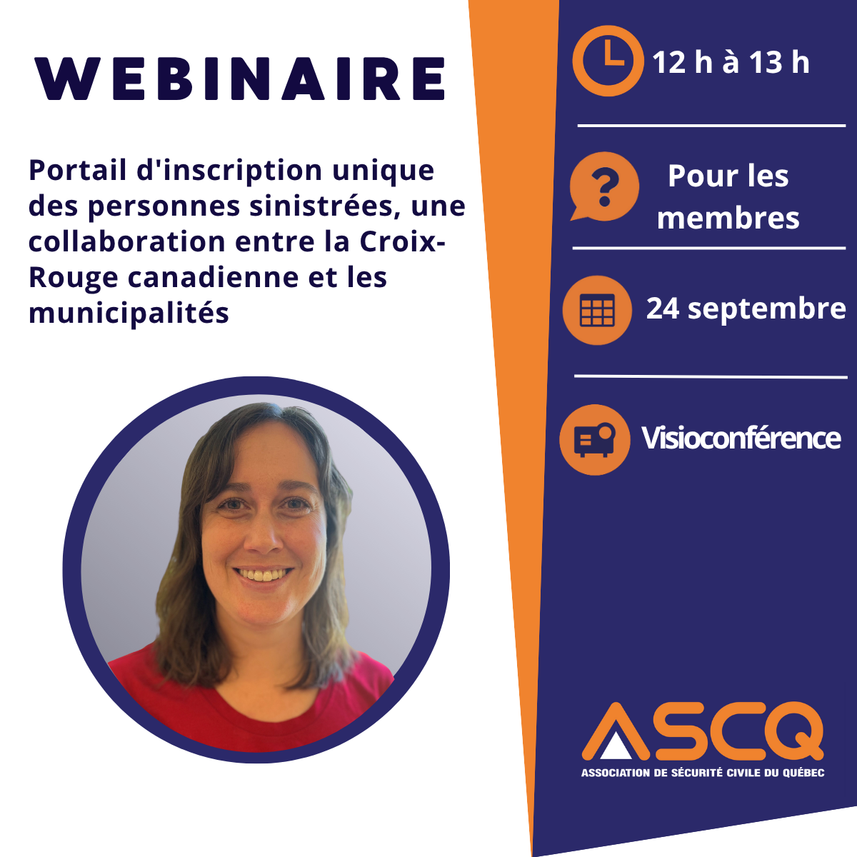 Webinaire - Portail d'inscription unique des personnes sinistrées, une collaboration entre la Croix-Rouge canadienne et les municipalités