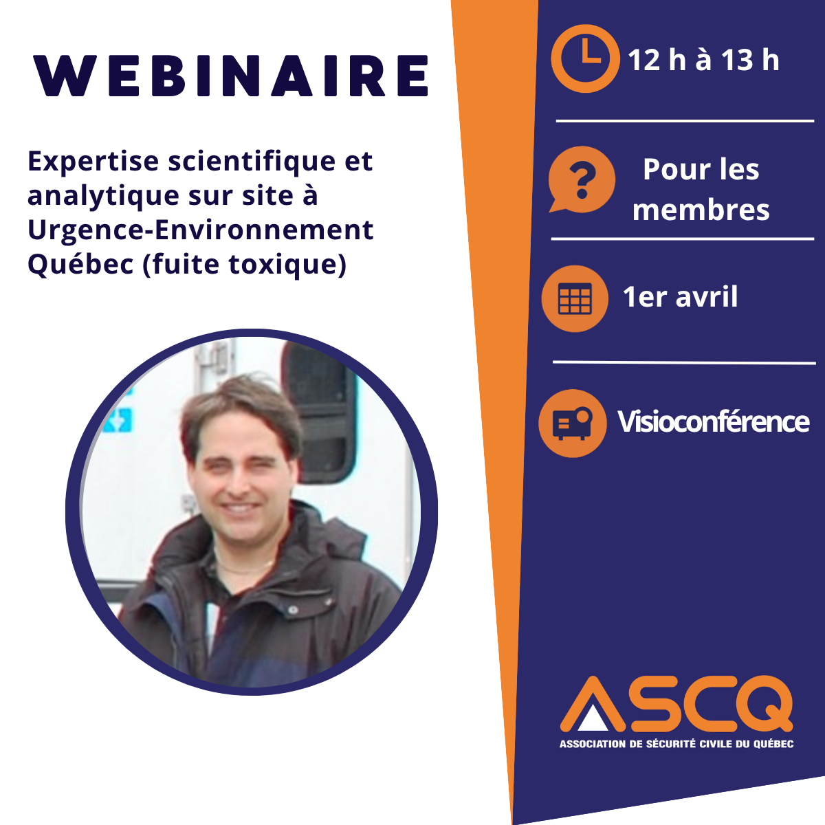 Webinaire - Expertise scientifique et analytique sur site à Urgence-Environnement Québec (fuite toxique)
