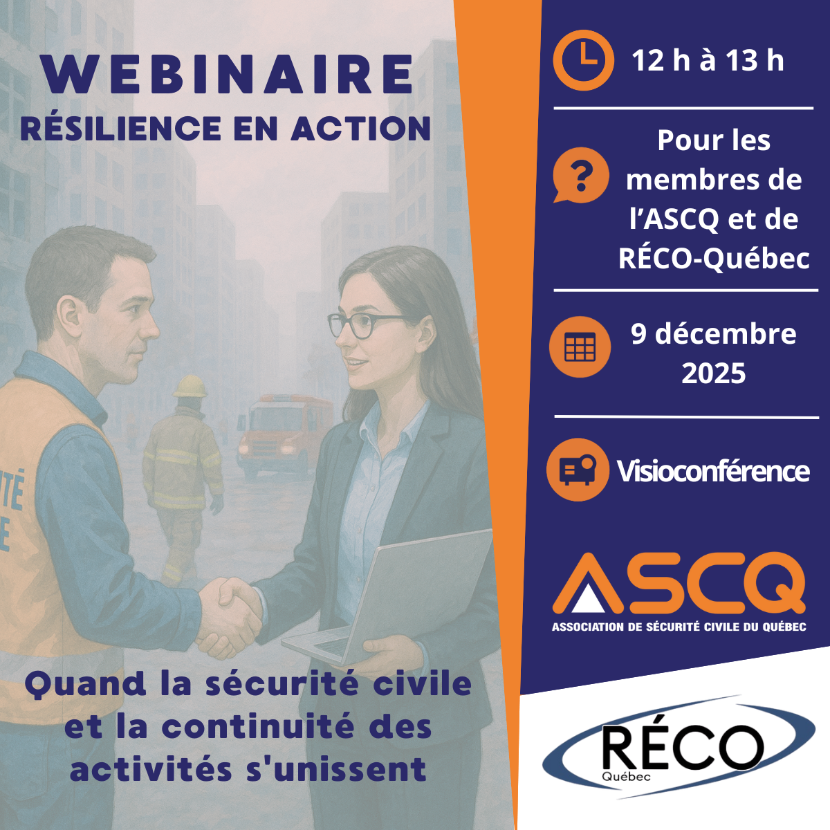 Résilience en action, quand la sécurité civile et la continuité des activités s'unissent