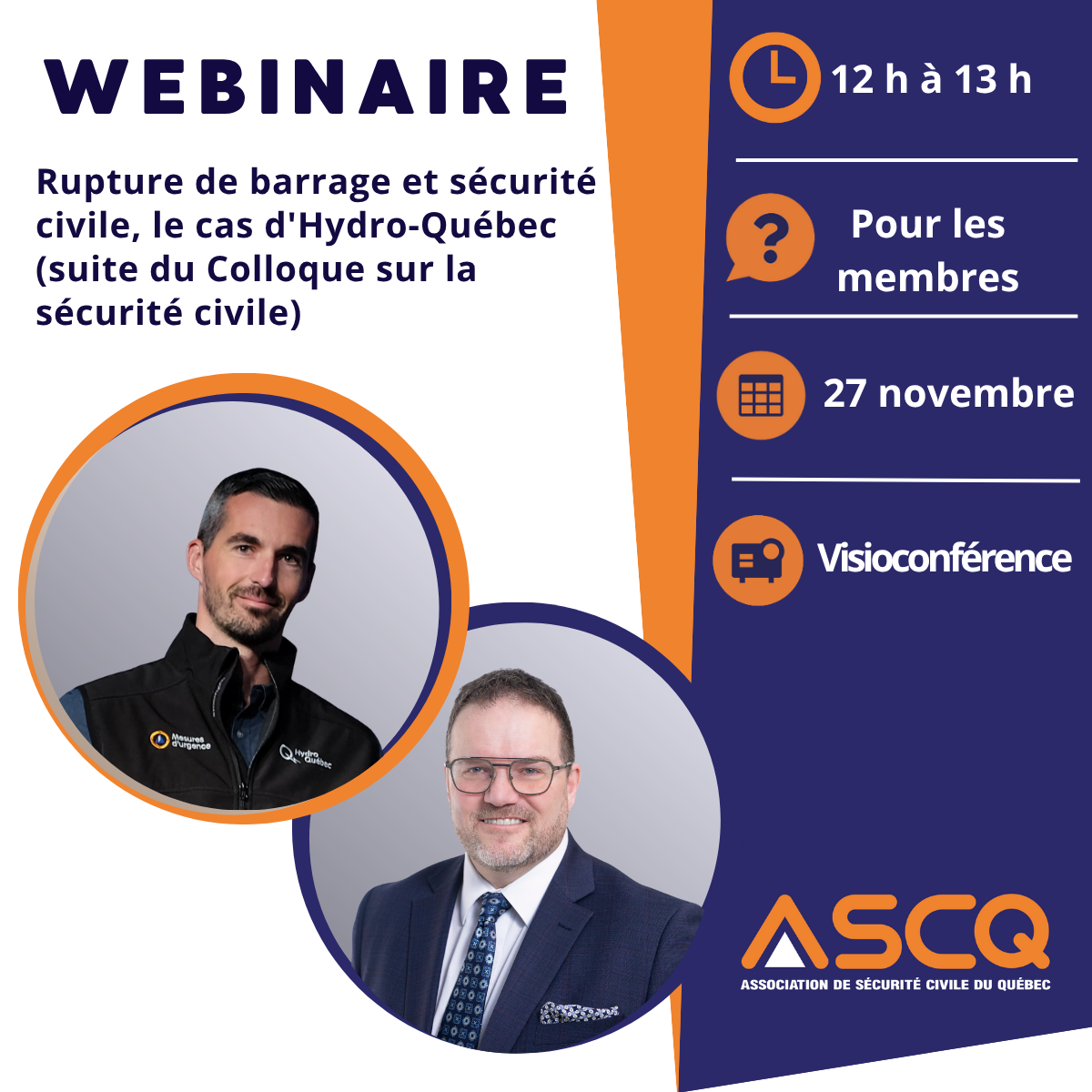 Rupture de barrage et sécurité civile, le cas d'Hydro-Québec (suite du Colloque sur la sécurité civile)