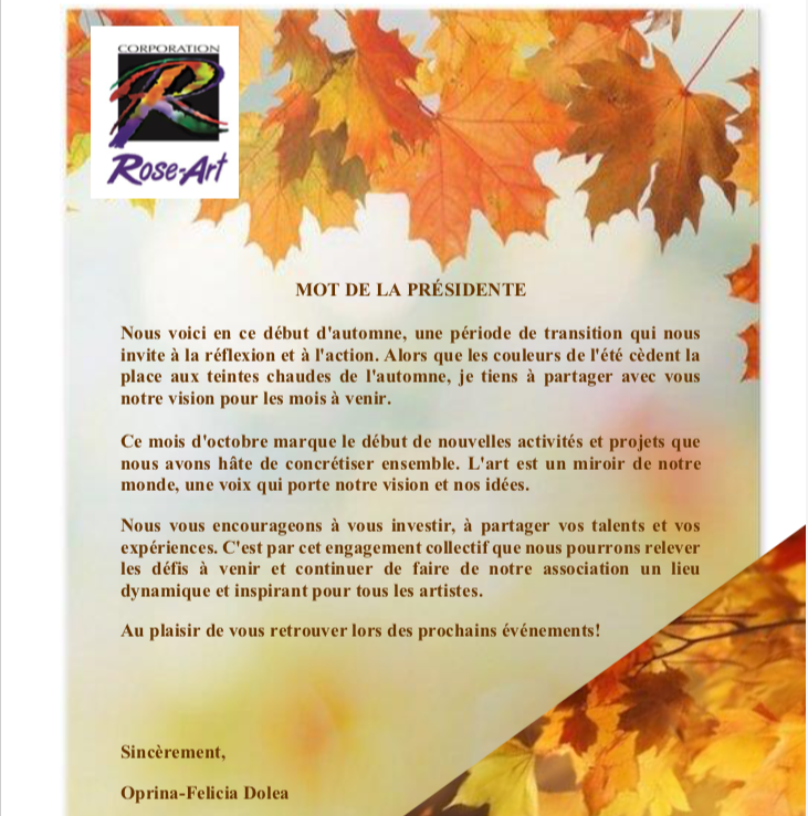 Babillard d'octobre 2025