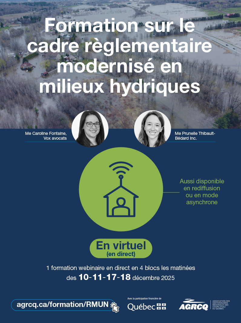 Formation en VIRTUEL: Cadre règlementaire modernisé en milieux hydriques