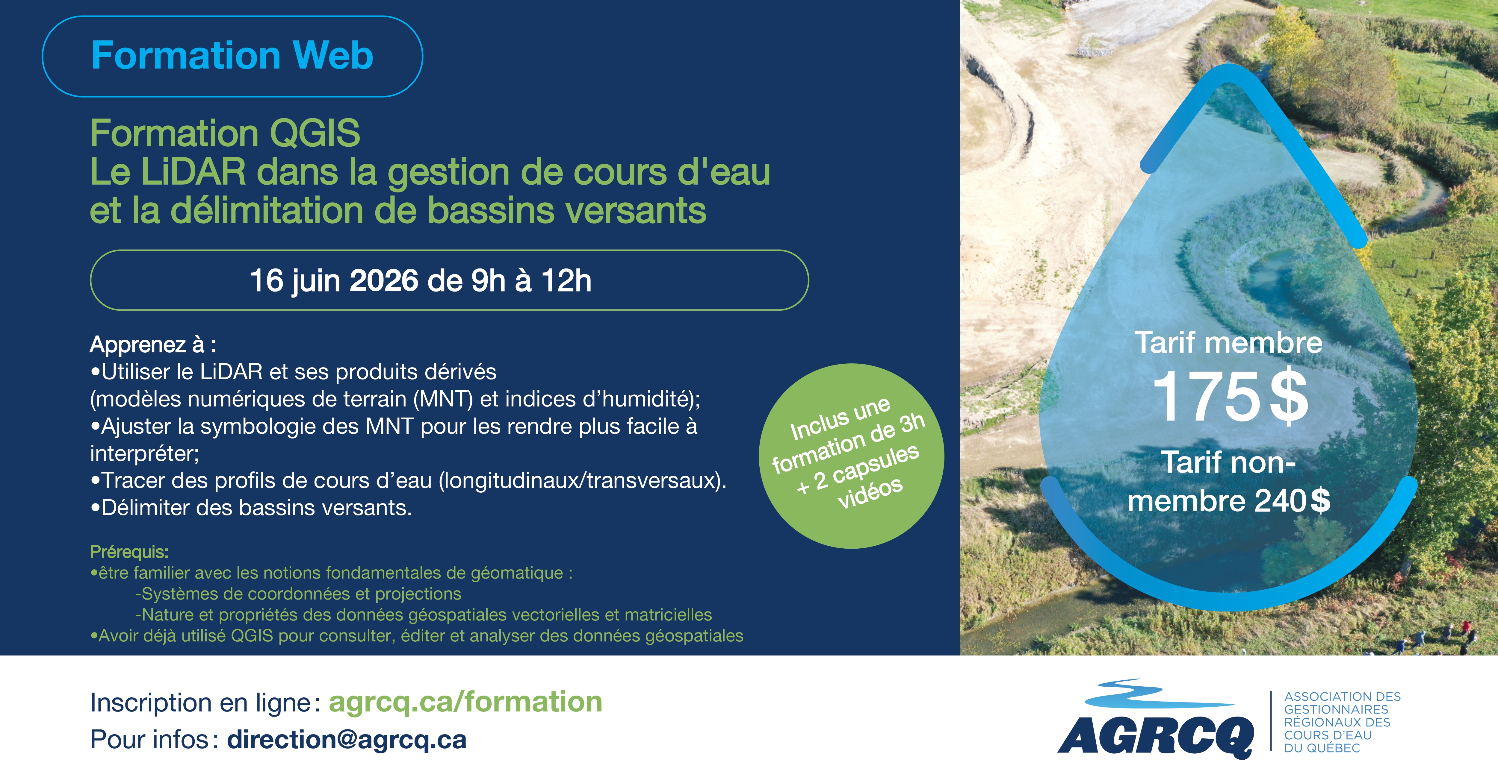 Formation QGIS : Le LiDAR dans la gestion de cours d'eau et la délimitation de bassins versants