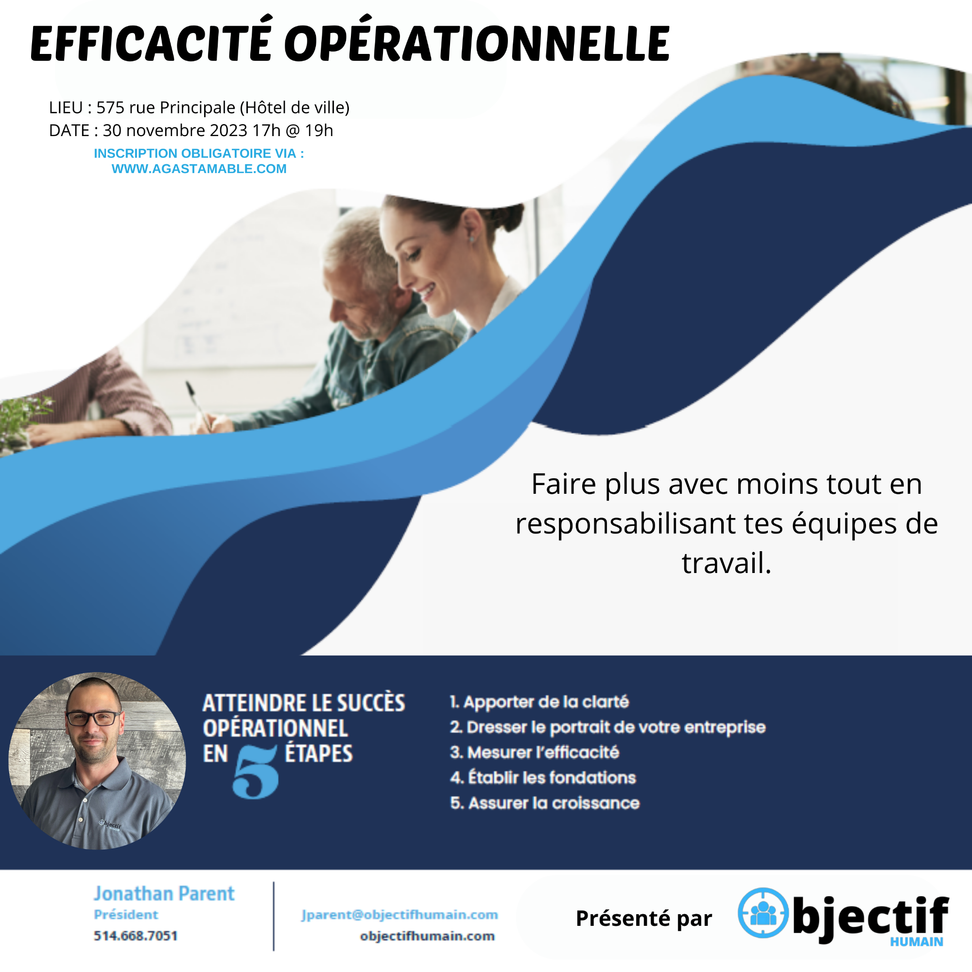Soirée atelier - Formule 5@7 - Efficacité opérationnelle