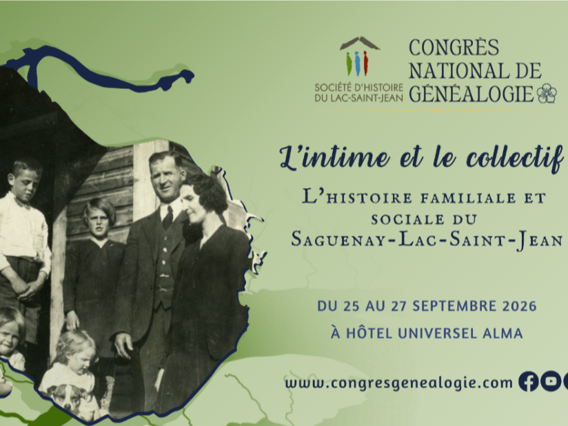 Congrès national de Généalogie à Alma le 26 septembre 2026