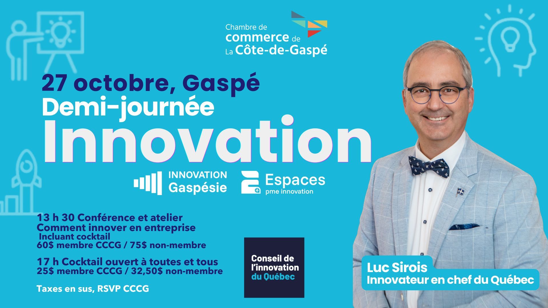Demi-journée Innovation à Gaspé avec l'Innovateur en chef du Québec