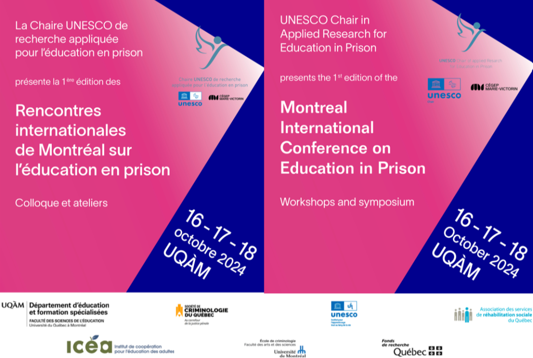 Les rencontres internationales de Montréal sur l'éducation en prison - Montreal International Conference on Education in Prison