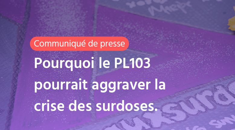 Communiqué de presse : La Coalition pour les services de consommation supervisée dénonce l’adoption du projet de loi 103 qui détourne l’attention des vraies causes.