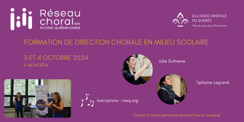 COMPLET - FORMATION | Direction chorale en milieu scolaire - Montréal