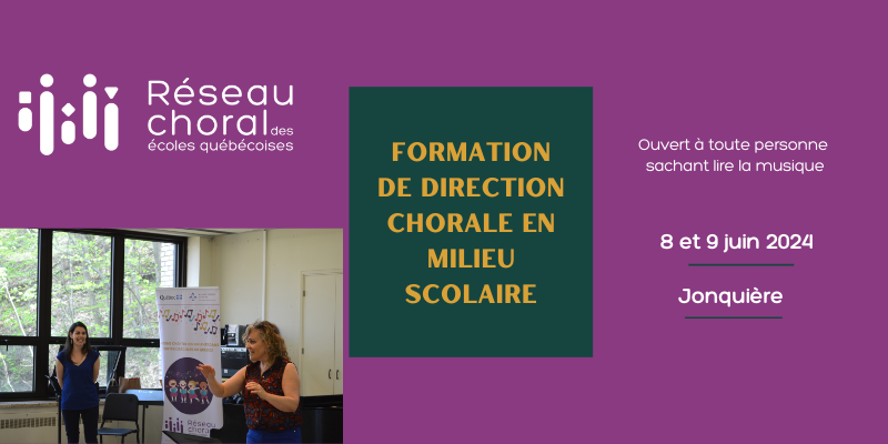 FORMATION | Direction chorale en milieu scolaire - Jonquière
