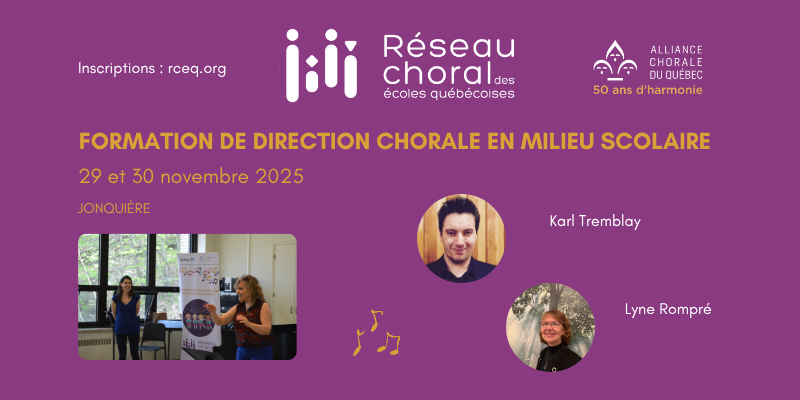 FORMATION | Direction chorale en milieu scolaire - Jonquière