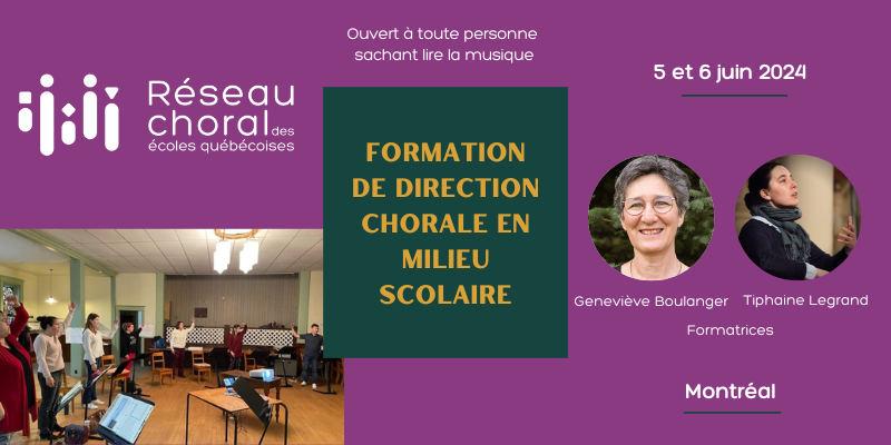 FORMATION | Direction chorale en milieu scolaire - Montréal