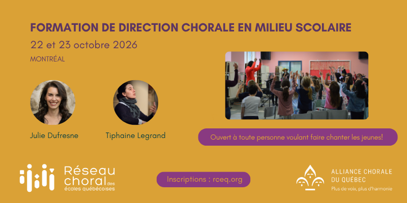 FORMATION | Direction chorale en milieu scolaire - Montréal