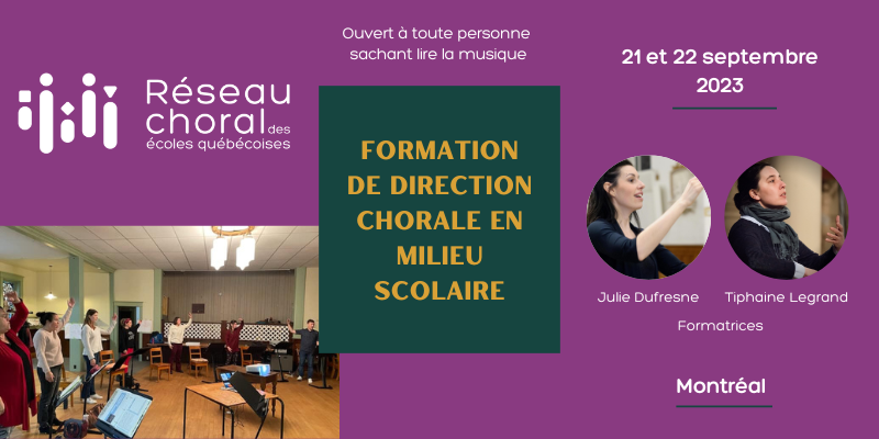 FORMATION | Direction chorale en milieu scolaire - Montréal