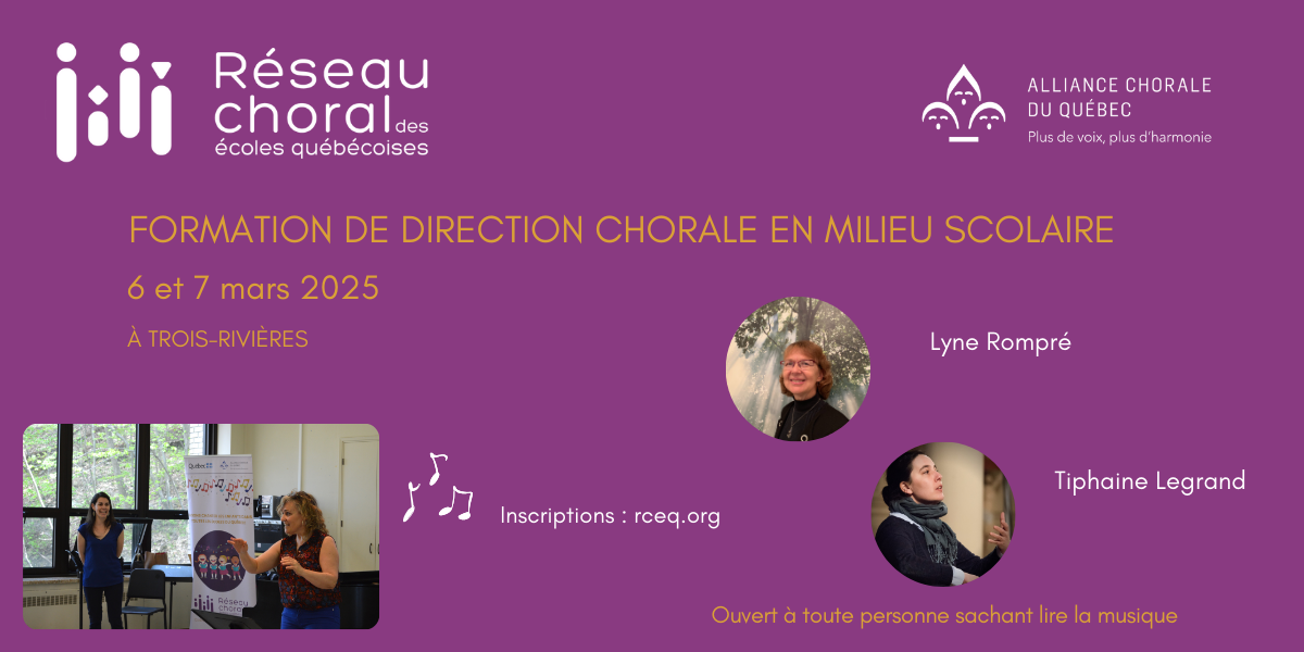 FORMATION | Direction chorale en milieu scolaire - Trois-Rivières