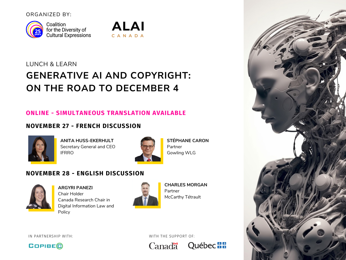 Generative AI and copyright: on the road to December 4 (English/Anglais)