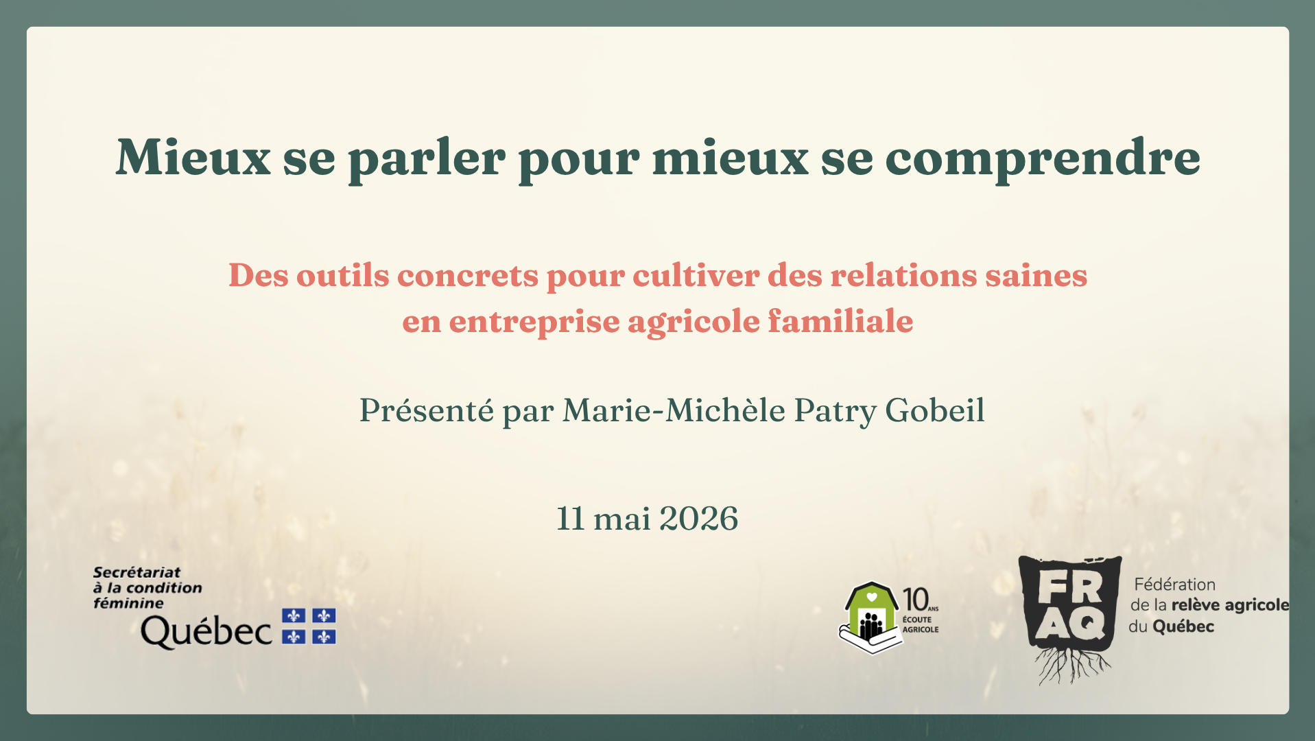 Mieux se parler pour mieux se comprendre – 11 mai