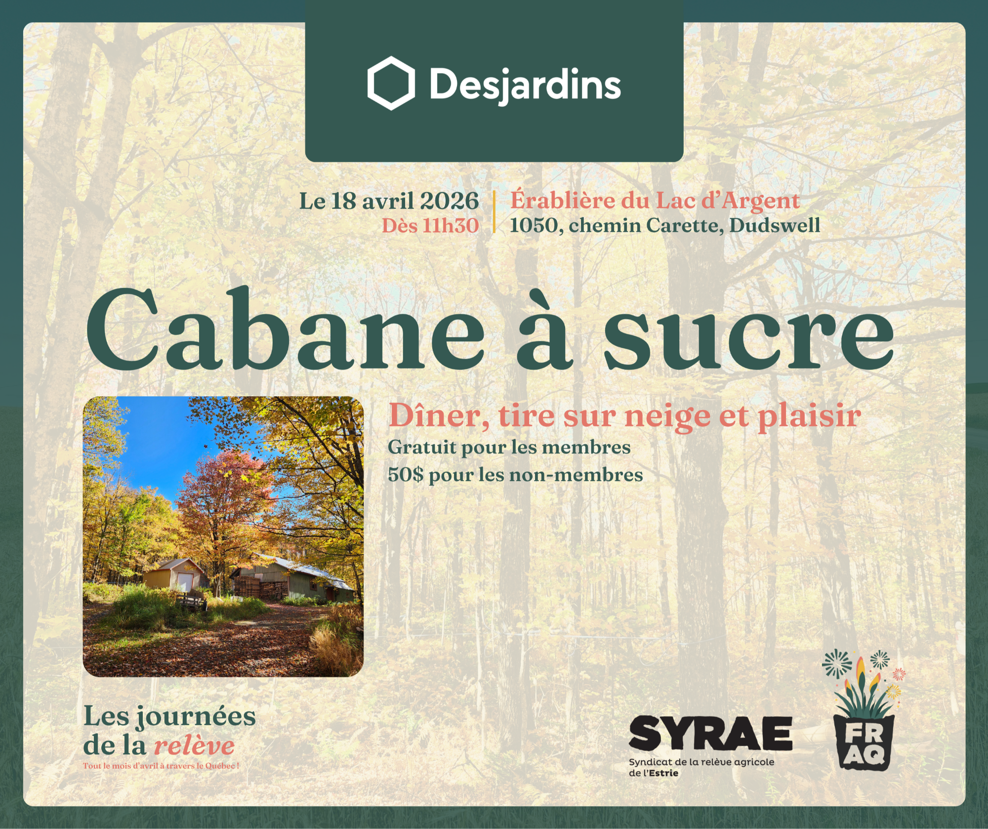 Journée relève SYRAE - Dîner Cabane à sucre