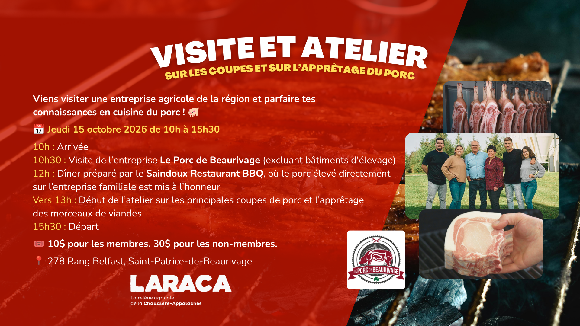 Visite d'entreprise et atelier sur les coupes et sur l’apprêtage du porc