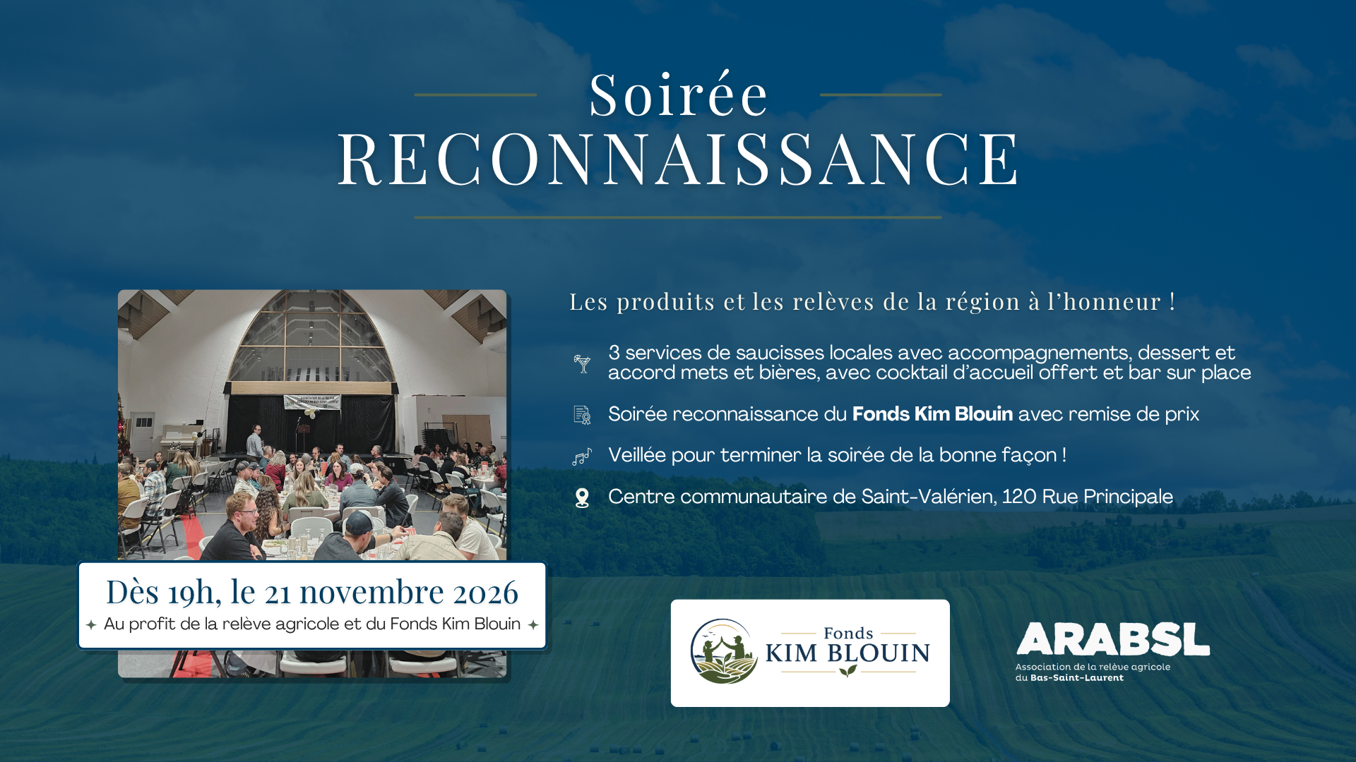 Soirée reconnaissance de l'ARABSL et du Fonds Kim Blouin