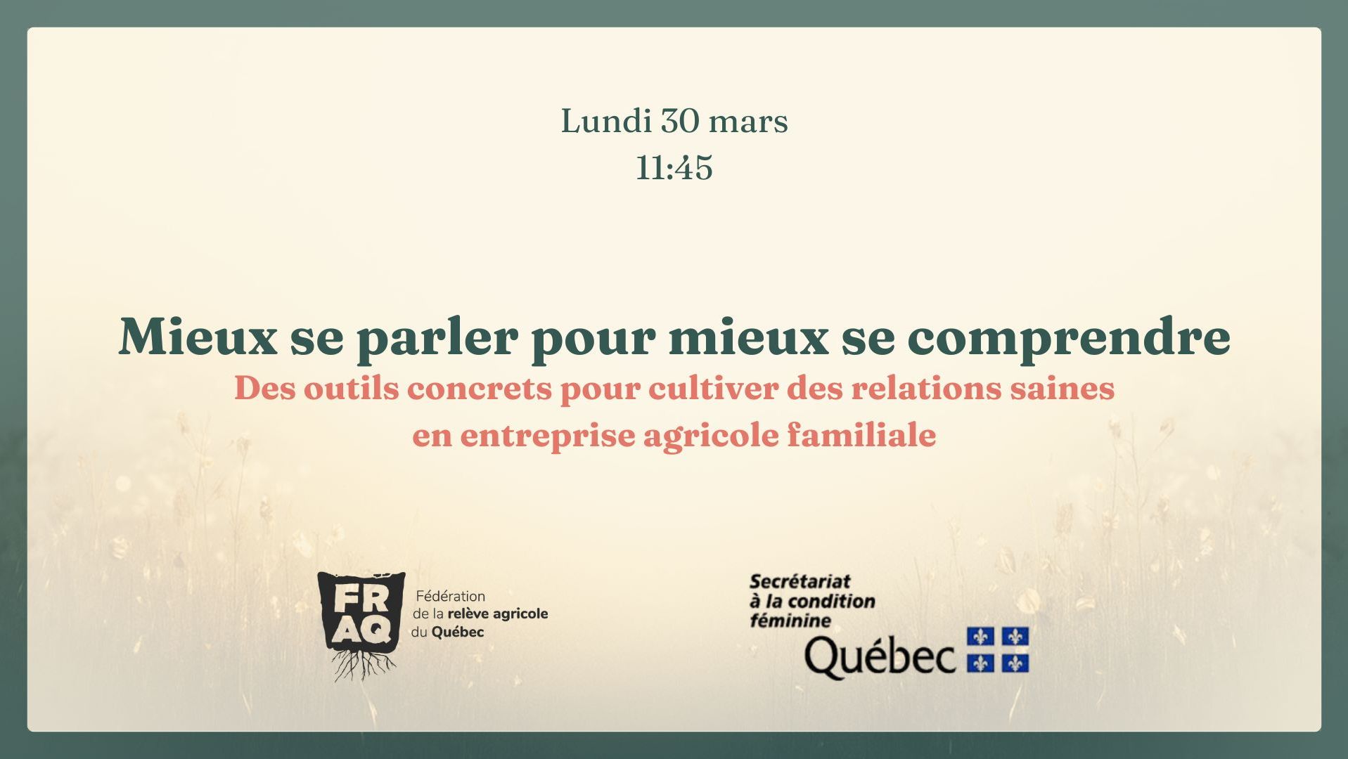 Mieux se parler pour mieux se comprendre – 30 mars (midi)