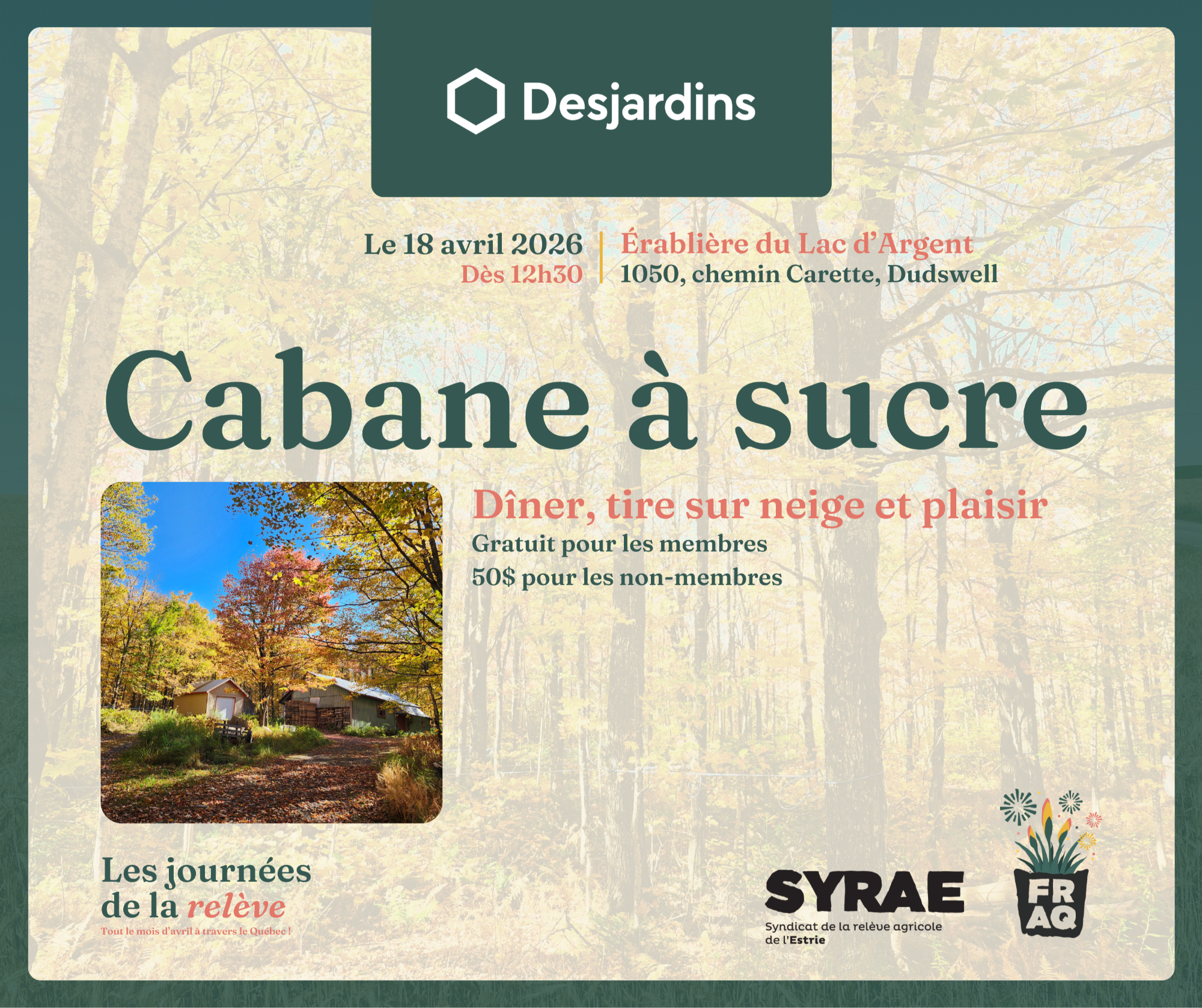 Journée relève SYRAE - Dîner Cabane à sucre