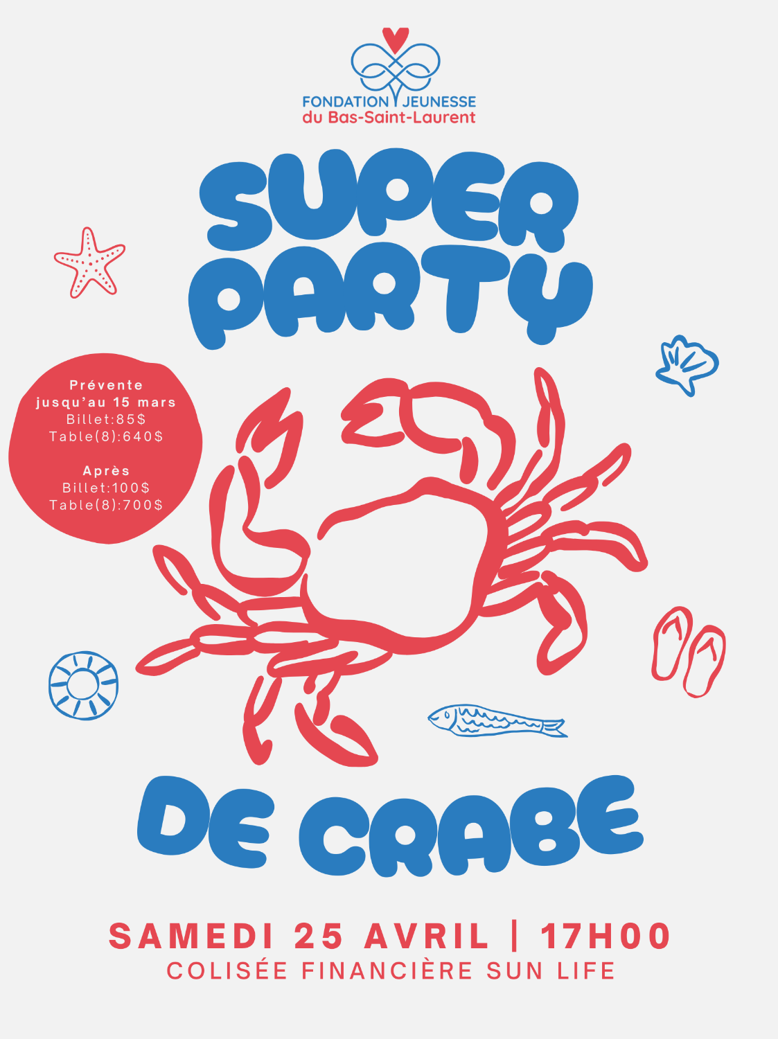 Super Party de Crabe de la Fondation Jeunesse BSL