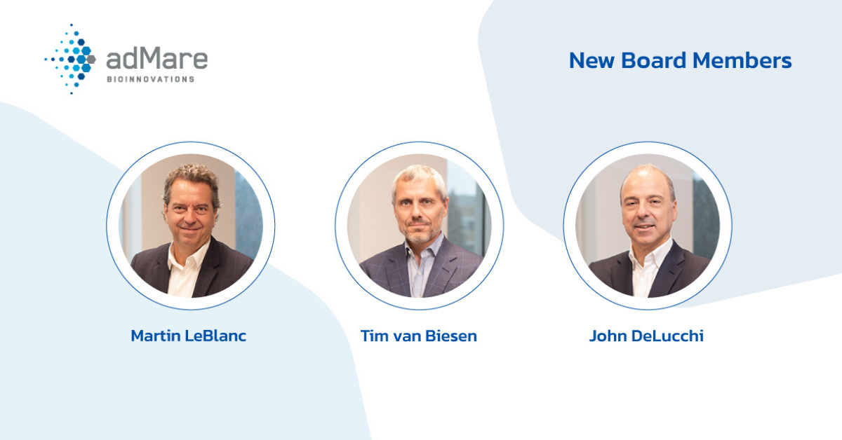 adMare BioInnovations Appoints John DeLucchi, Martin LeBlanc, and Tim van Biesen to the Board of Directors