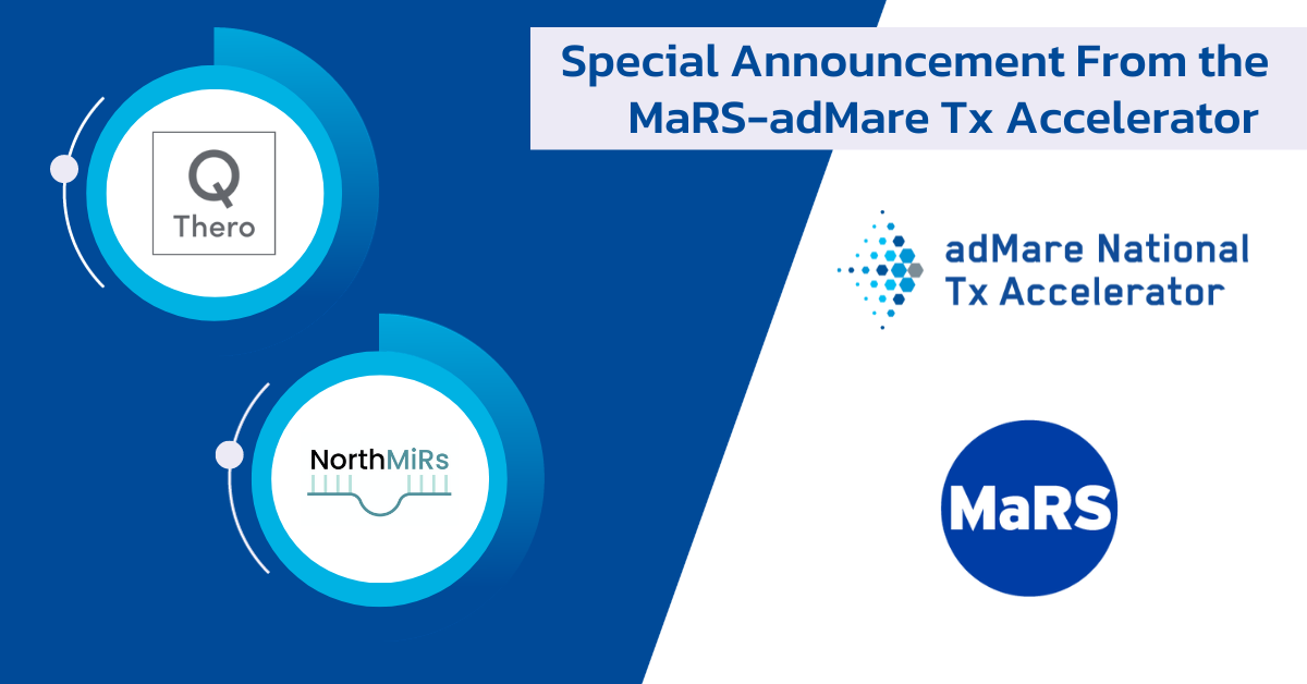 adMare BioInnovations and MaRS Discovery District Welcome Inaugural Ontario Start-Ups to Therapeutics Accelerator Program