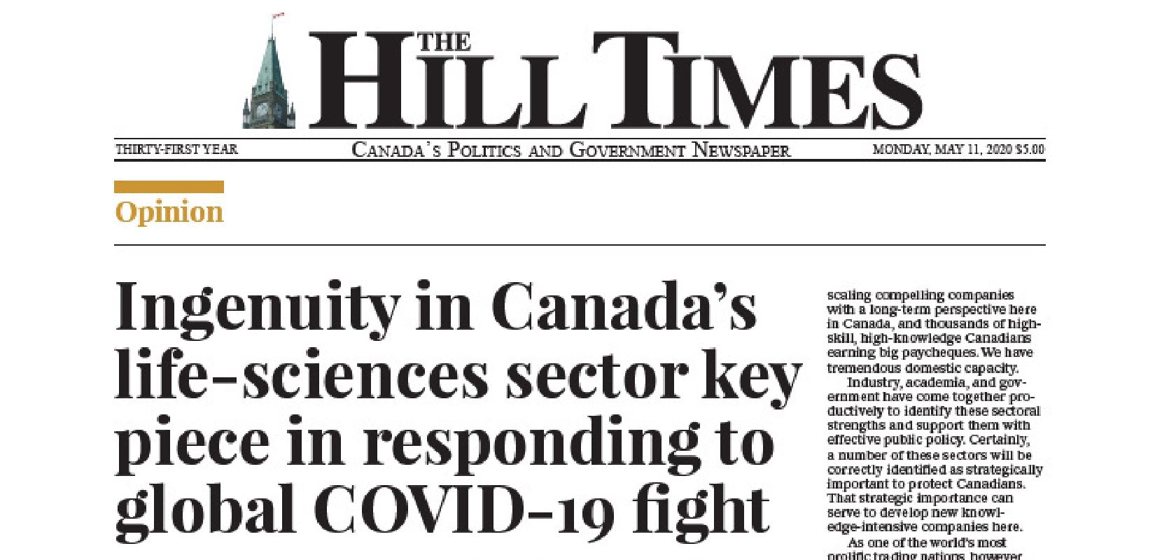 Ingenuity in Canada’s life-sciences sector key piece in responding to global COVID-19 fight