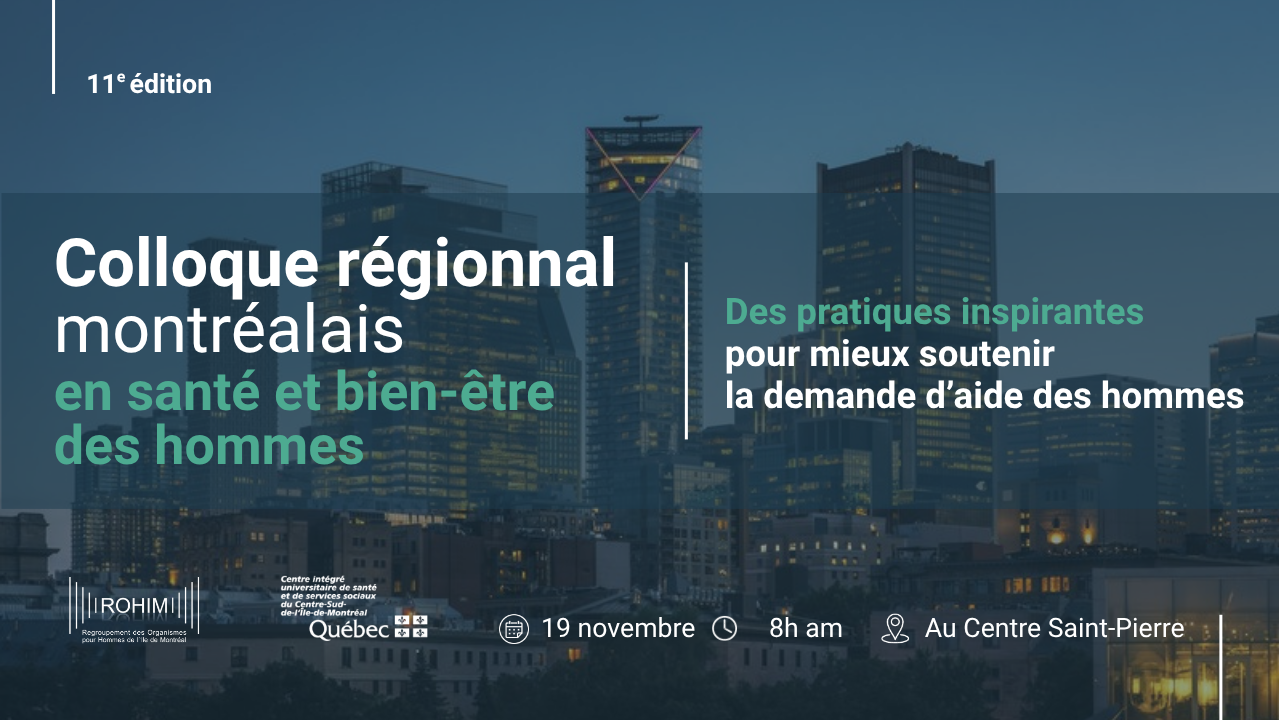 2026 - Inscription À la carte - Colloque régional montréalais en santé et bien-être des hommes