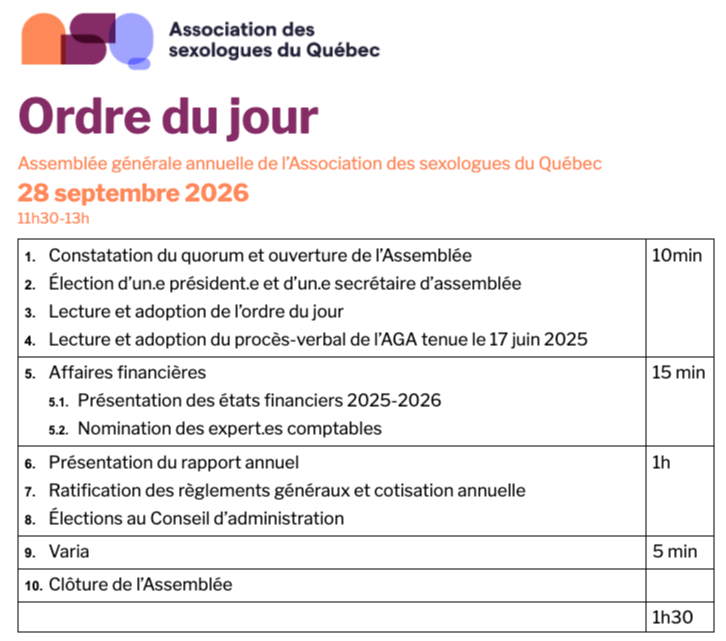 Assemblée générale annuelle 2025-2026