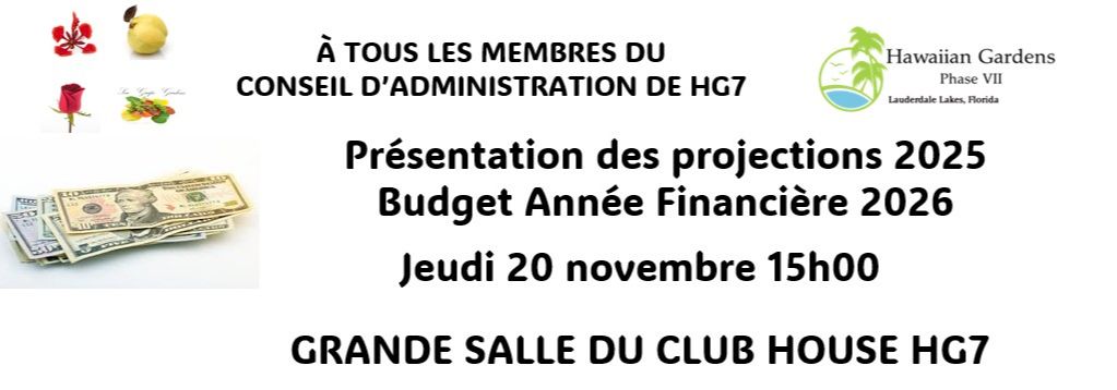 Meeting CA HG7 Budget