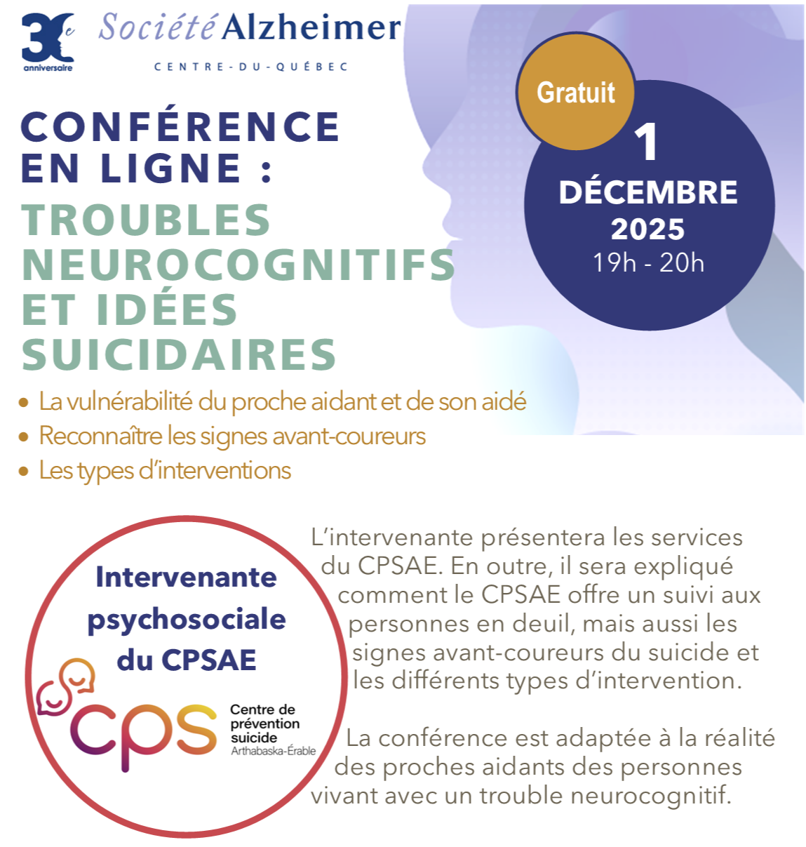 Conférence Troubles neurocognitifs et idées suicidaires