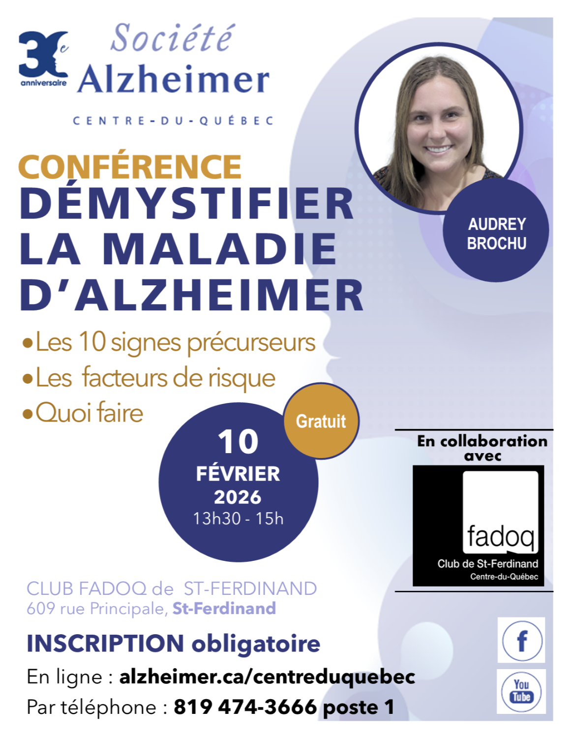 Conférence Démystifier la maladie d'Alzheimer | St-Ferdinand