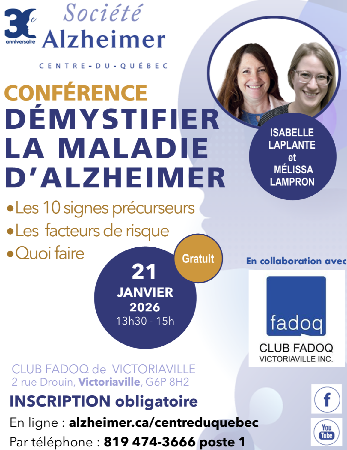 Conférence Démystifier la maladie d'Alzheimer | Victoriaville