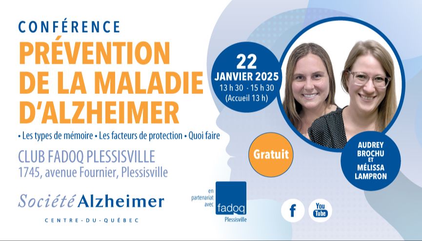 Conférence FADOQ Plessisville - Prévention de la maladie d'Alzheimer