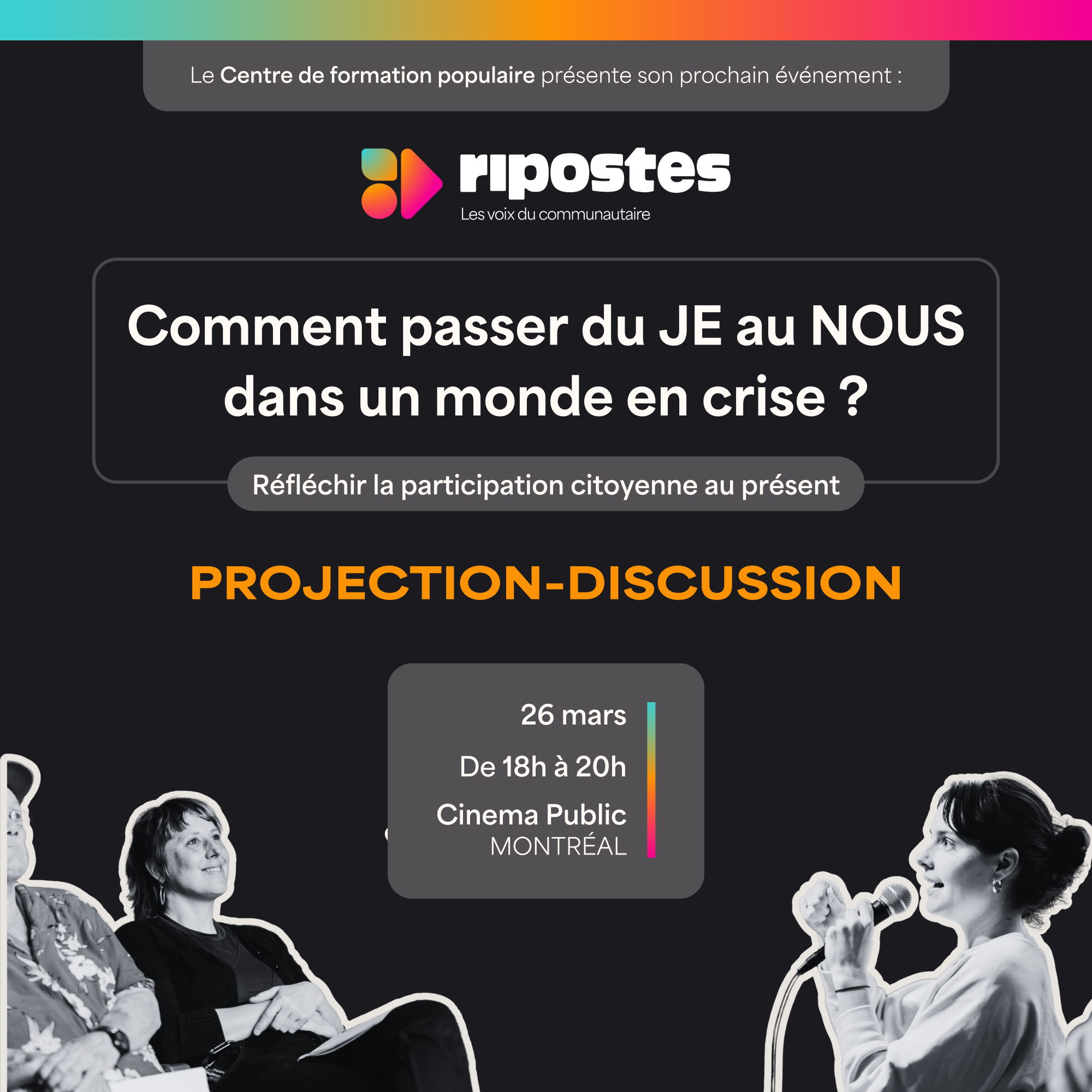 Comment passer du Je au Nous dans un monde en crise - Réfléchir la participation citoyenne au présent