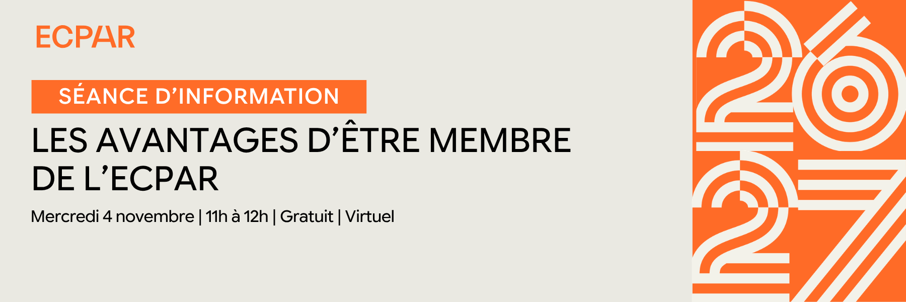 Séance d'information - Les avantages d'être membre de l'ECPAR