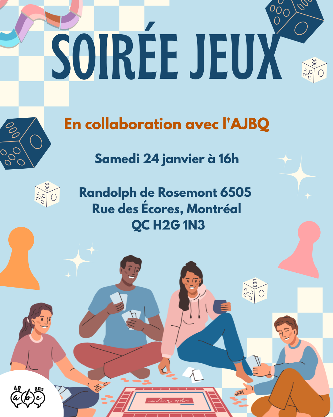 Soirée de jeux au Randolph Rosemont avec l'Association Bégaiement Communication