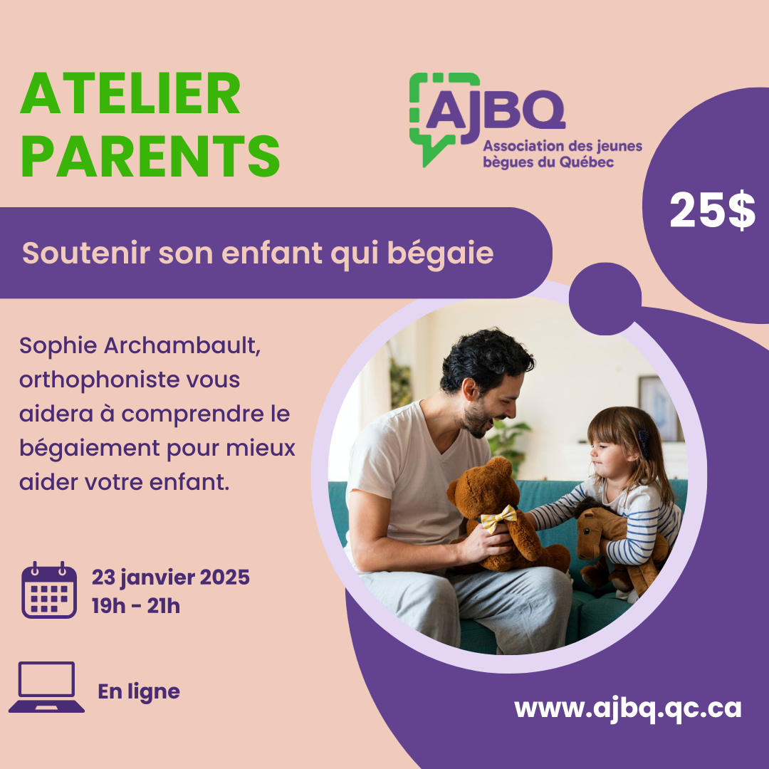 Soutenir son enfant qui bégaie - atelier en ligne pour les parents