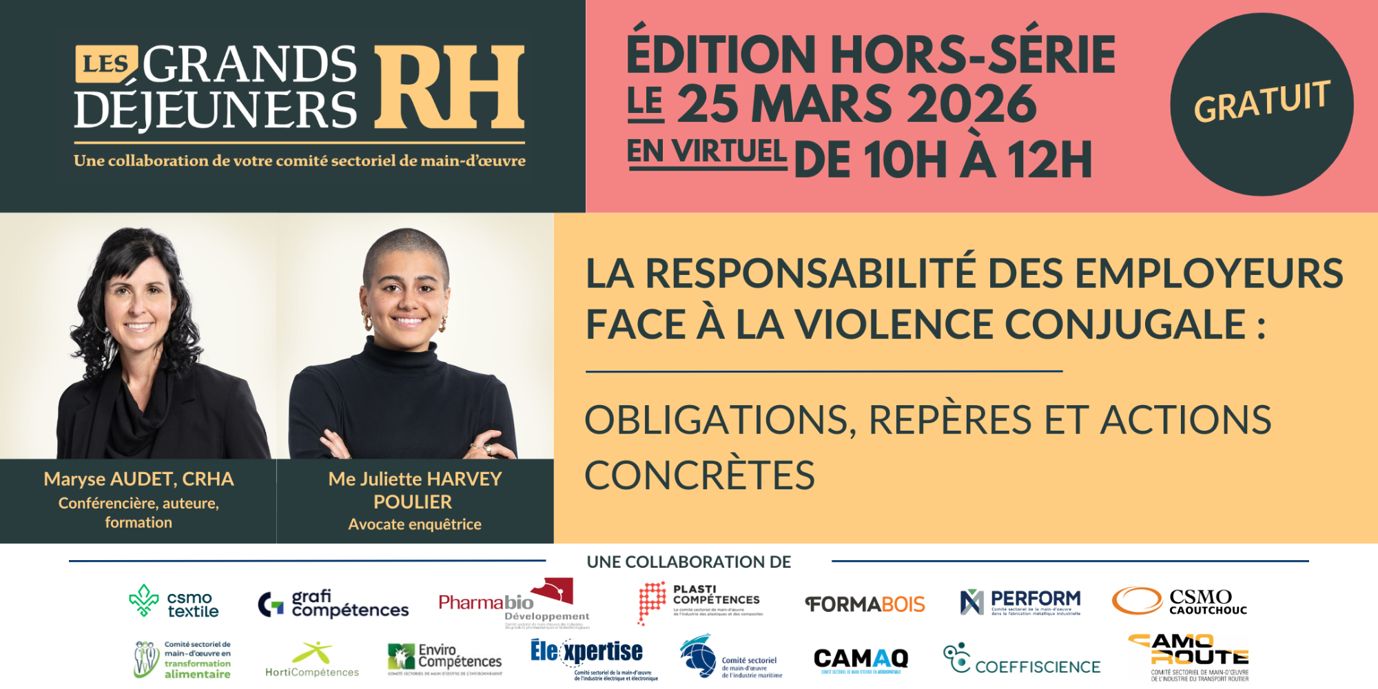 Les Grands Déjeuners RH, édition Hors-Série | La responsabilité des employeurs face à la violence conjugale