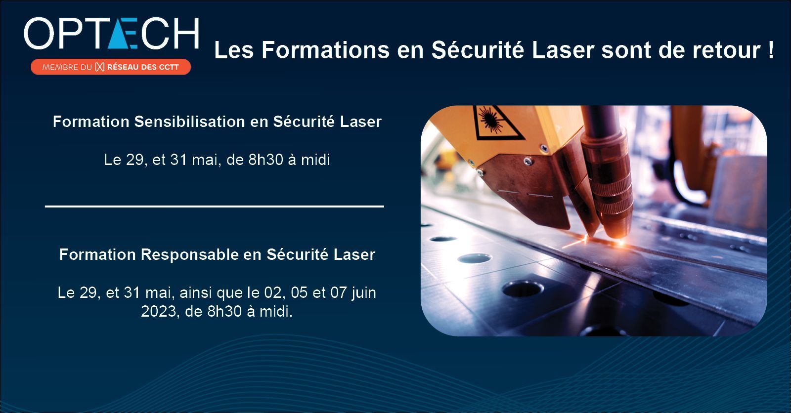 Formations en sécurité laser - 10% de rabais Membres Optonique