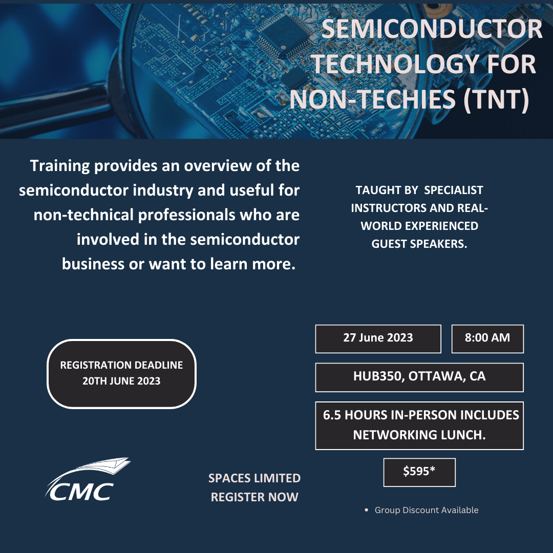 Training: Semiconductor Technology for Non-Techies (TNT) - 10% discount